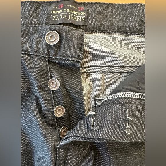 Zara Jeans Denim Collection Men Unisex Size 30 Black Skinny Jeans - Picture 5 of 9